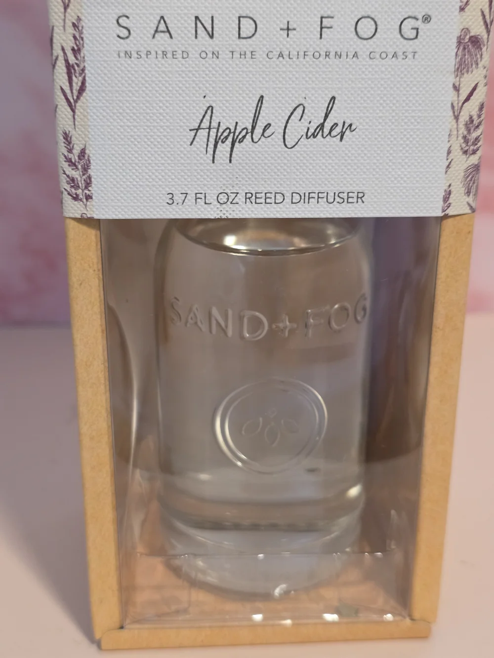 Sand + Fog Apple Cider Reed Diffuser with Purple Floral Accents